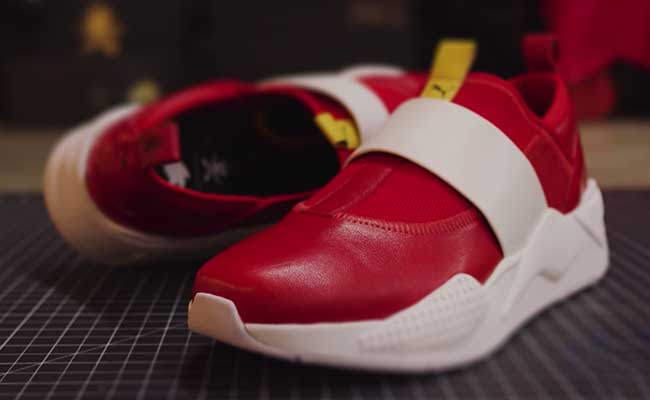 Sonic The Hedgehog movie Puma trainers collaboration with The Shoe Surgeon  | Tuppence Magazine